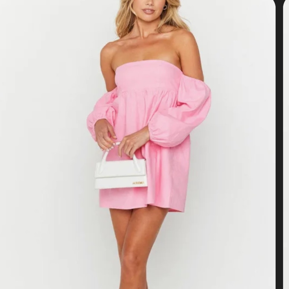Beginning Boutique Koa Off Shoulder Mini Dress